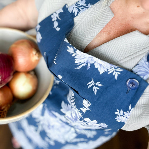 Limited Edition Blue Floral Chef Apron | Free shipping!